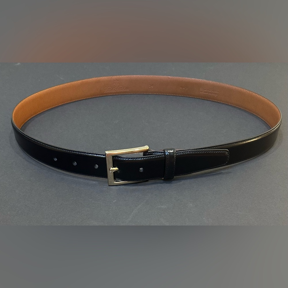 🌟HP🌟VTG 2000s Brooks Brothers Gold Buckle Leather Dress Belt 34